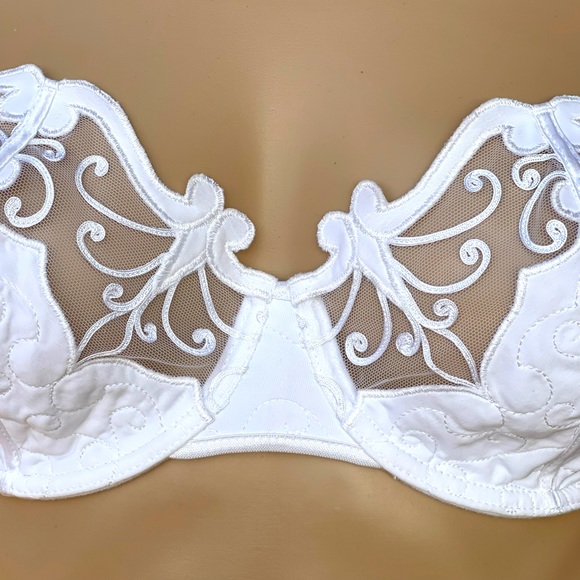 Vintage Ravage white & sheer detailed full coverage bra - Picture 3 of 7